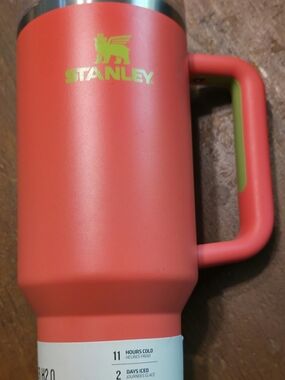 Stanley Coral Pink Quencher Tumbler with Lime Accent